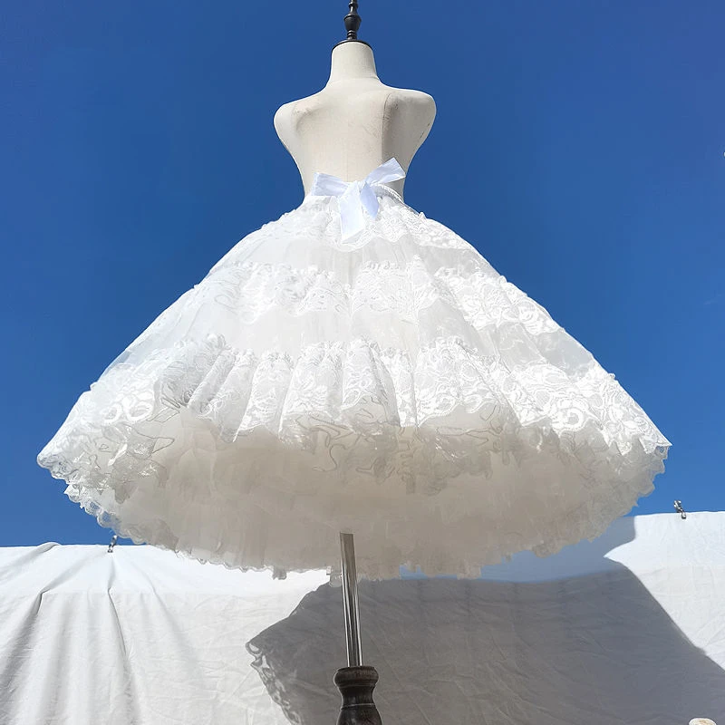 Autumn Winter Lolita Petticoats Women Carmen Violent Boneless Soft Veil Gorgeous Fluffy Long Skirt Wedding Crinoline Underskirt