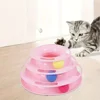 3 Layer Interactive Cat Toy Tower with Colorful Balls Mental Physical Exerciser, Fun Puzzle Game for Active Cats 2