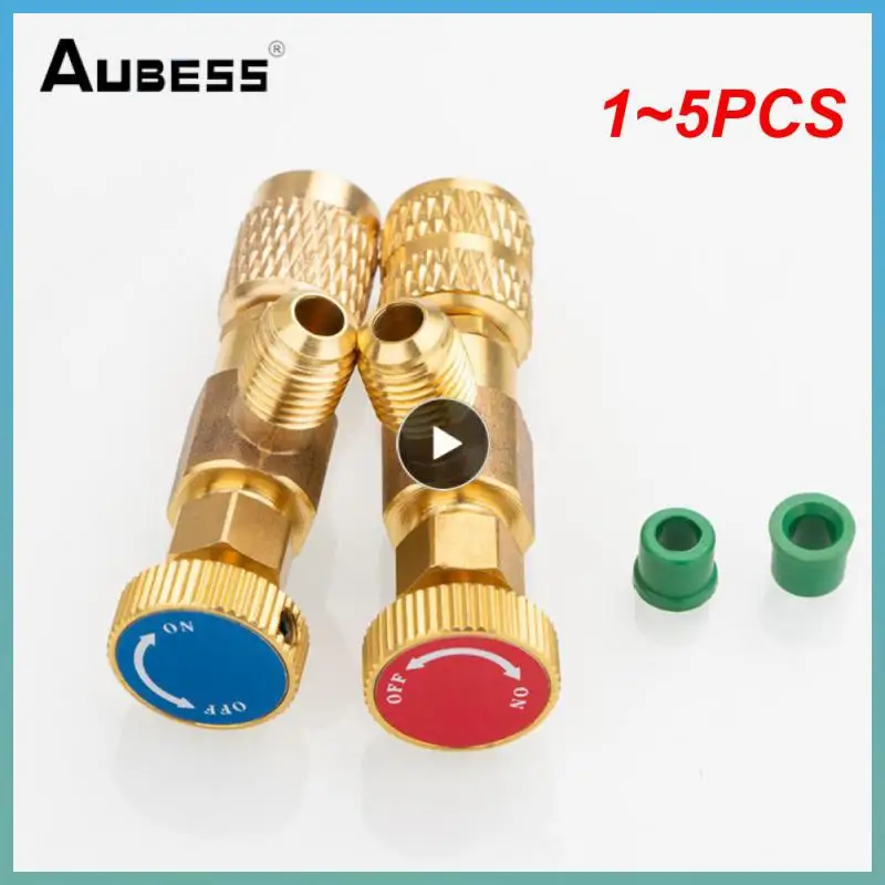 

1~5PCS Hot Sale Air Conditioning Refrigerant Safety Valve R410A R22 1/4 " Refrigeration Charging Safety Liquid Adapter Hand Tool