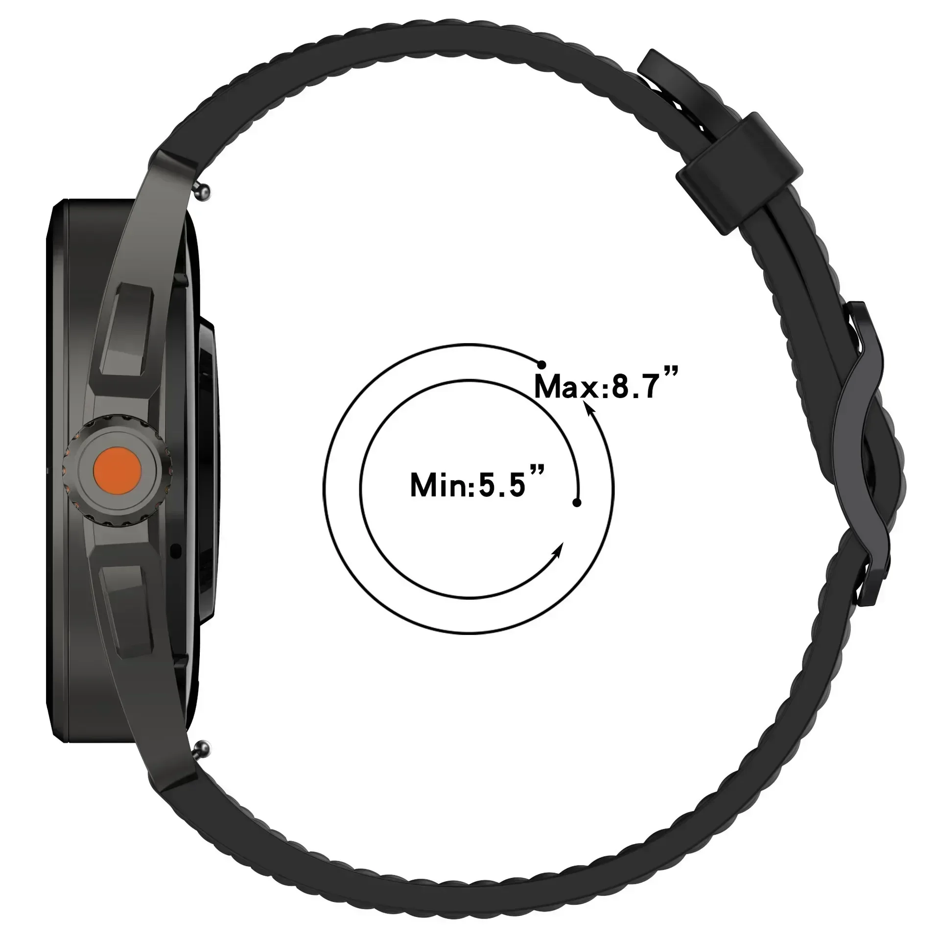 Breathable 22mm Silicone Sport Watchband Strap - Universal Fit