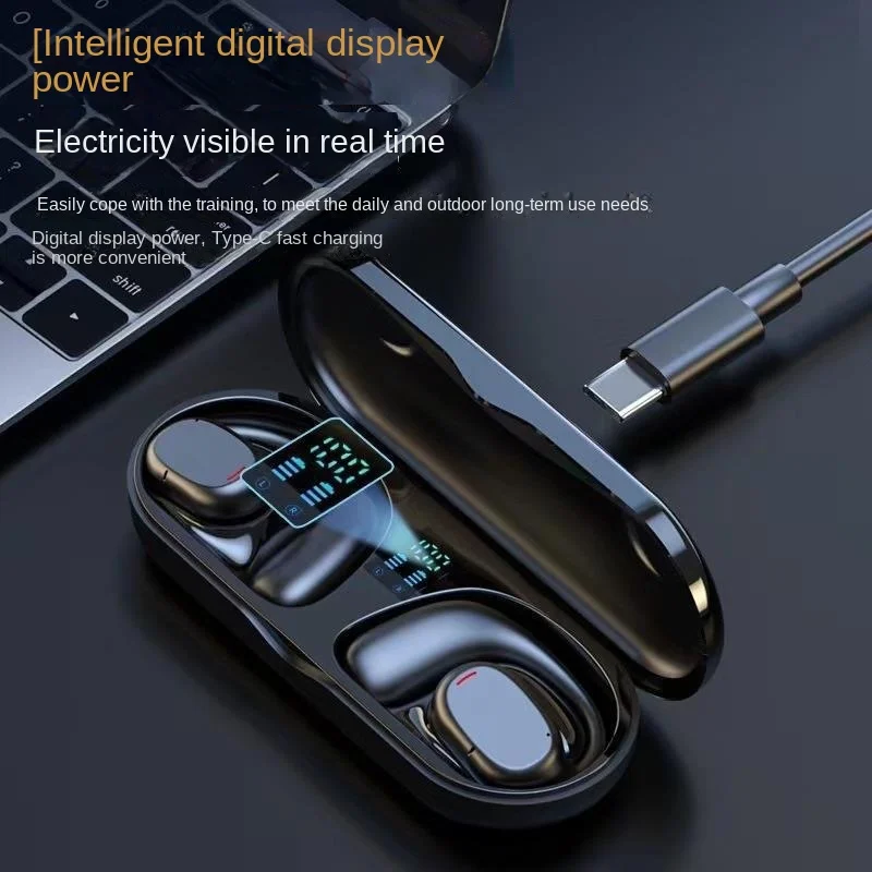 Sports Game Bluetooth Headset Wireless Hanging Ear Ultra-Long Life Noise Cancellation Digital Display HiFi Sound Quality Headset