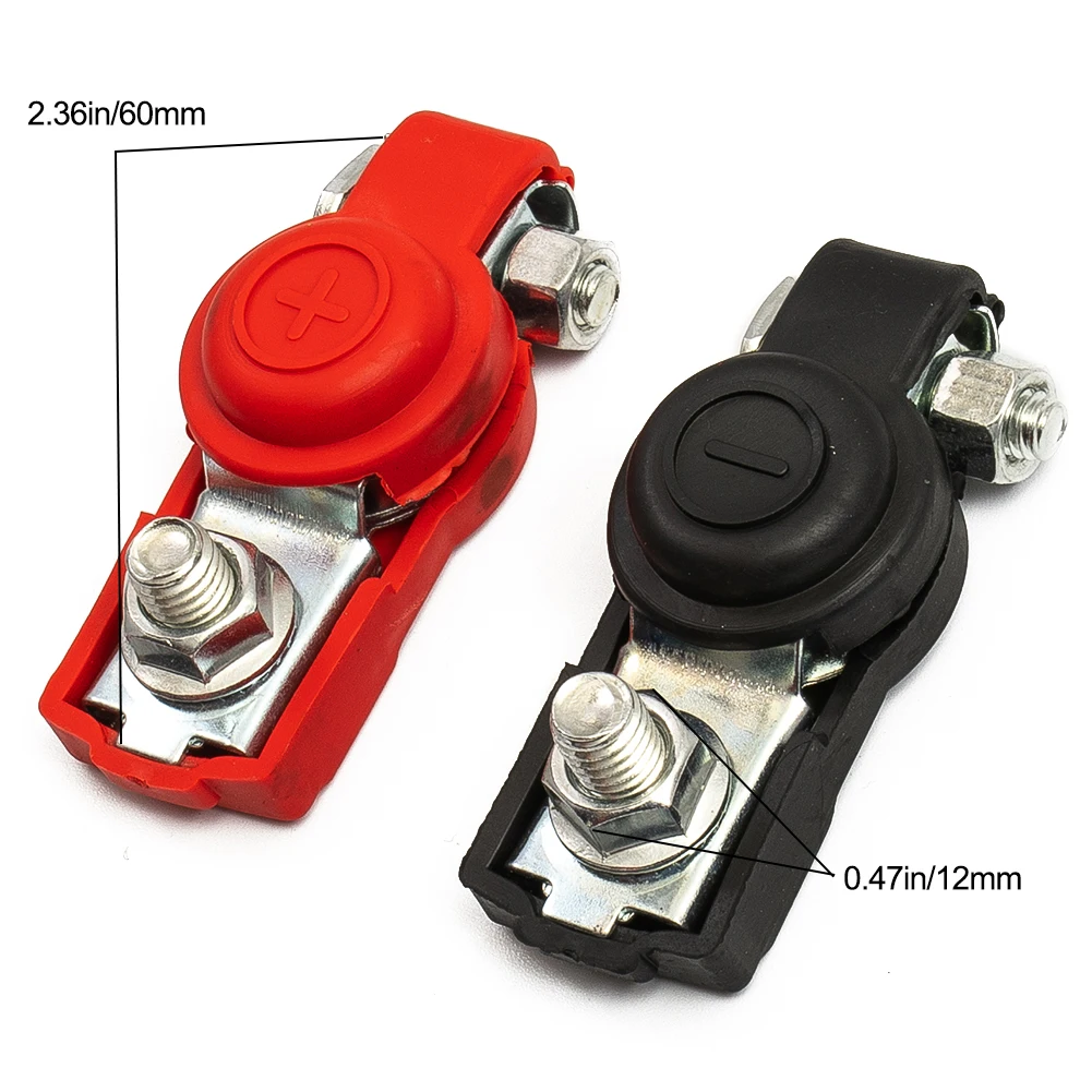 

2xCar Battery Terminal Connector Battery Quick Release Battery Terminals Clamps Cap Clip Copper For-Truck Caravan Batteries