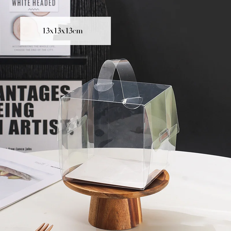 50pcs Transparent Cake Boxes with Handles, Plastic Cupcake and Chocolate Gift Boxes, Mi... - SKU TCBH1052 - UGI Packaging