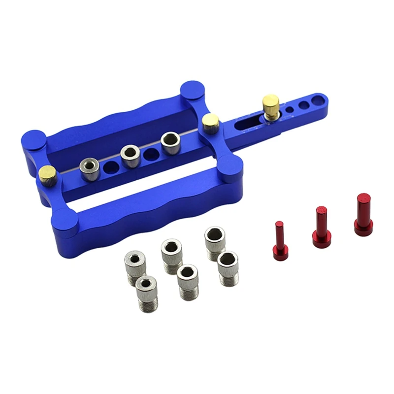 

Woodworking Hole Locator Log Tenon Hole Opener Three-In-One Metal Hole Vertical Locator Set Carpenter Punching Locator Set