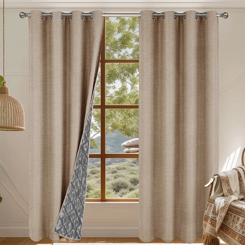 Blackout Storm Curtain - Thickening for warmth Windproof Waterproof Warm Curtains for Winter 2