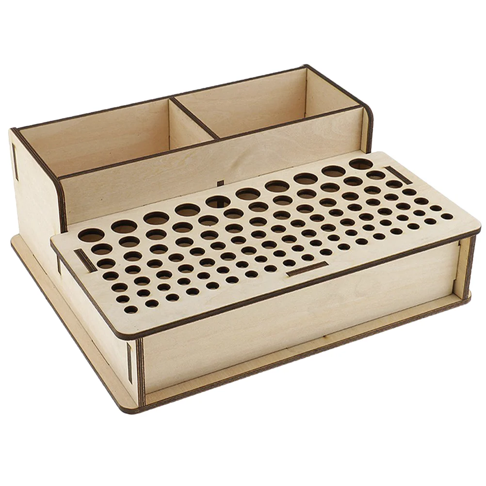 

103 Holes DIY Tool Holder Wooden Organizer Craft Tools Manual Multi-hole Table Stand Storage Supplies Shelf Work