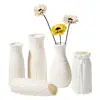 Decorative Burr Free Flower Container Table Vase Decoration Northern European-Style White Ceramic Vase Set Household Supplies 5
