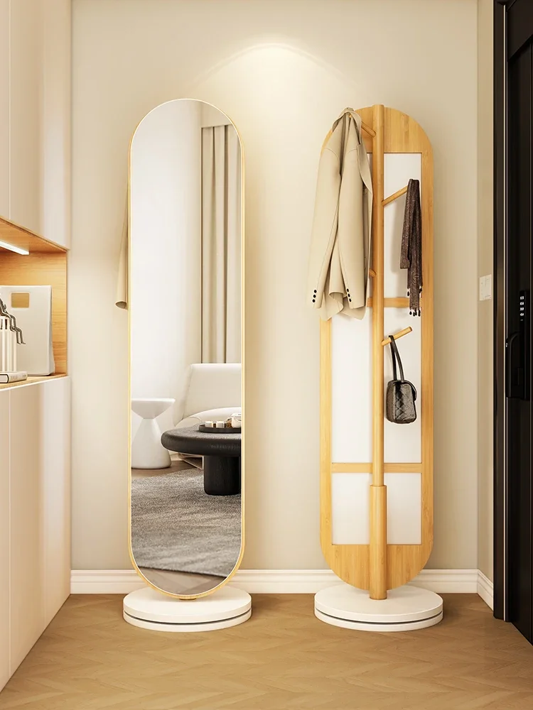 

Full-length mirror, floor mirror, home full-body dressing mirror, integrated bedroom hanger, three-dimensional fitting mirror,