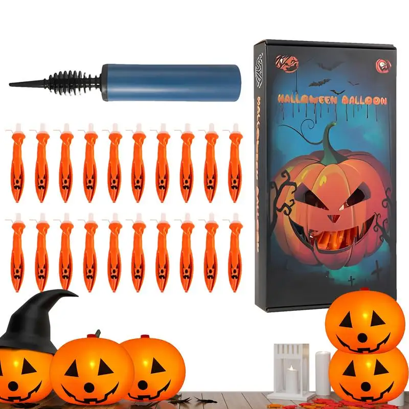 Cute Pumpkin Balloons Decorative LED Pumpkin Balloons Cute Festival Party Decorations Gothic With Pump For Celebration