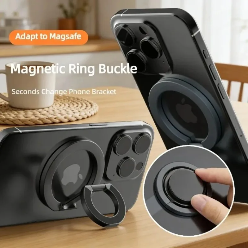 Foldable Magnetic Phone Finger Ring Holder Double Sided Phone Stand Desktop Stand For Magsafe Iphone 17/16/15/14/13/12 Pro Max, Alina Gadgets