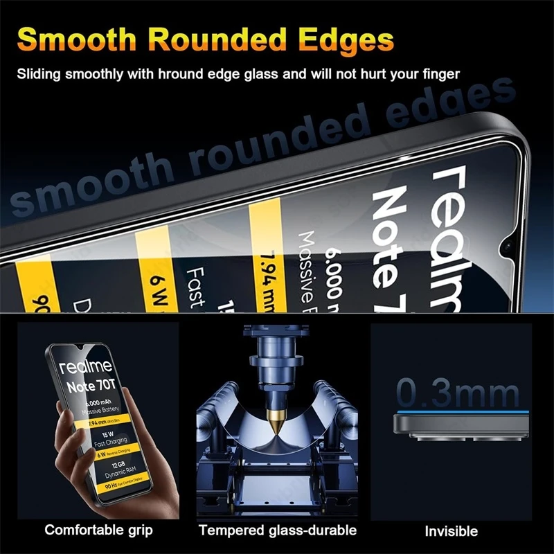 Premium Clear Tempered Glass Screen Protector - 9H Hardness, 6.74
