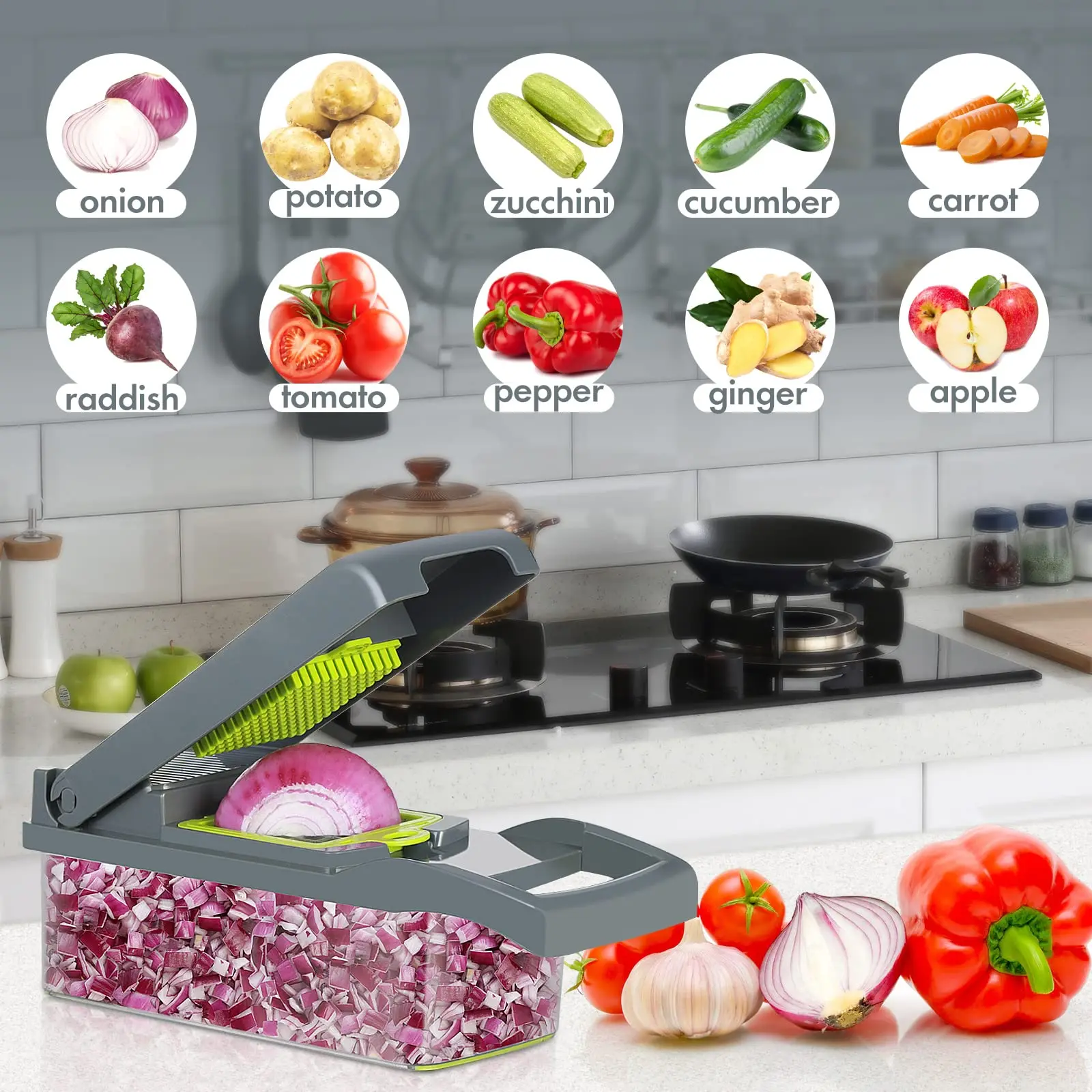 16 in 1 Multifunctional Vegetable Chopper Handle Food Grate Food Chopper Vegetable Slicer Dicer Cut Kitchen Items cocina vegetable slicer vegetable chopper kitchen cutter