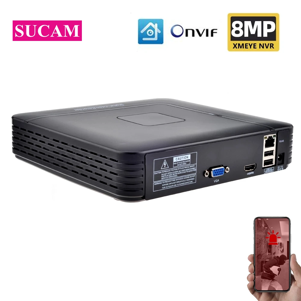 9/16/32 Channel 4K 8MP IP CCTV NVR XMeye Face Motion Detection Security H.265 Network Video Recorder for 4MP 5MP 8MP IP Camera