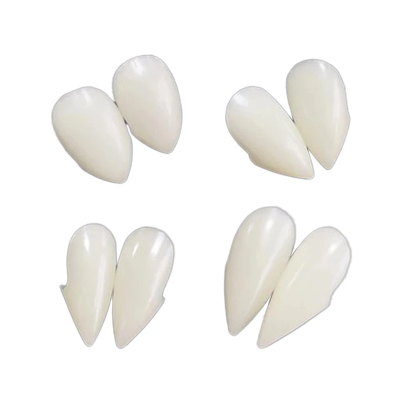 

Vampire Zombie Teeth 1 Pair Canine Teeth Dentures Party Decoration Denture for Adults Halloween Masquerade Costume Props Gift