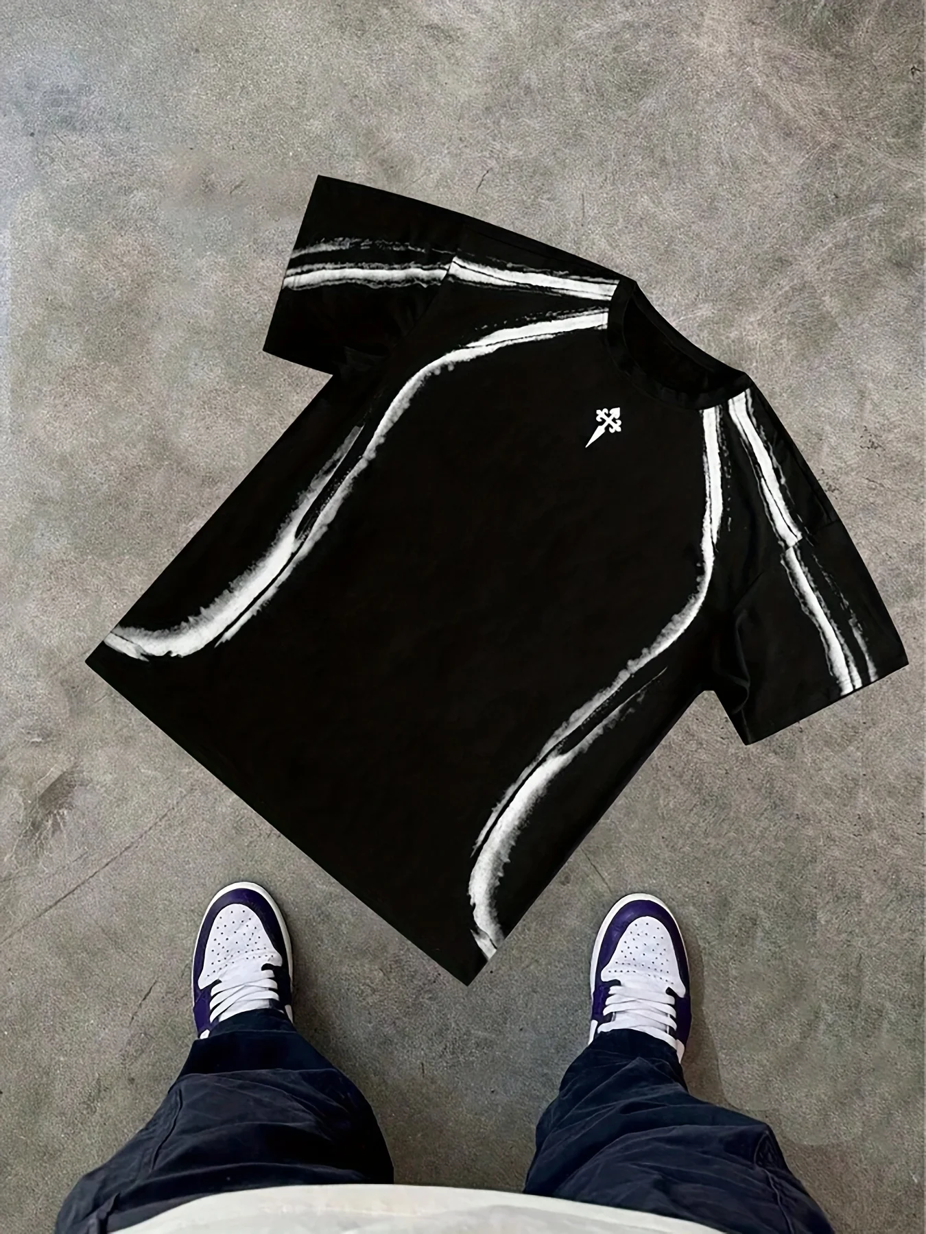 Y2K Streetwear Lockeres Rundhals-T-Shirt, Modisches Übergroßes Kurzarm-Shirt für Männer Hip-Hop Tägliches Casual Sport Street Outfit