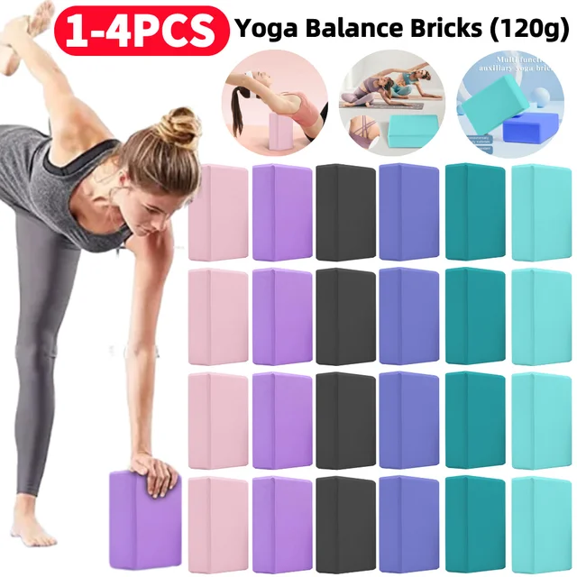 1-4Pcs Yoga Block Gym Foam Brick For Pilates Training Exercise Fitness Bolster Pillow Cushion Stretching Body Shaping Yoga Brick