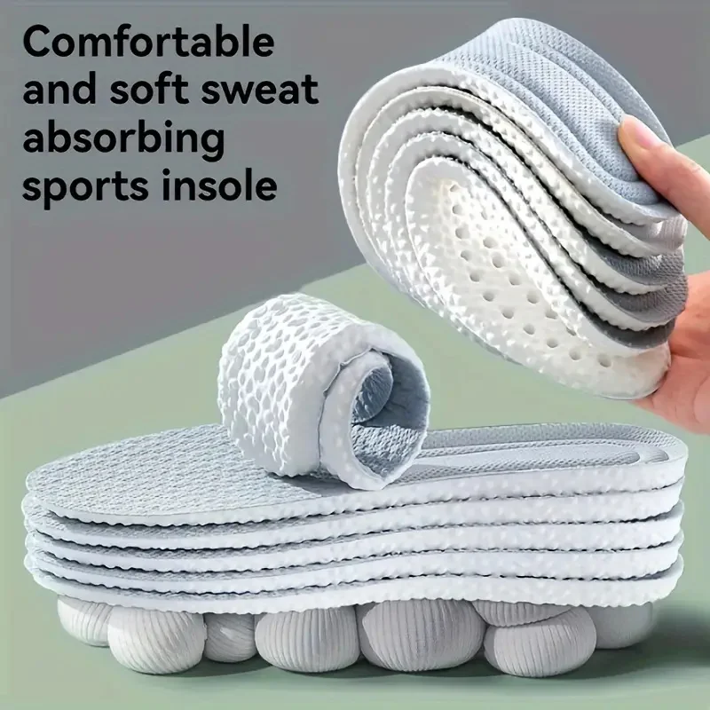 1 Pair 4D High Elasticity Unisex Sports Insoles-Breathable, Comfortable For All Seasons-Essential For Sports, Running