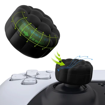 PlayVital Thumbs Caps Thumb Grips for ps5/ps4, for Xbox Series X/S, Xbox One, Elite Series 2, Switch 2 Pro Controller - Black 1