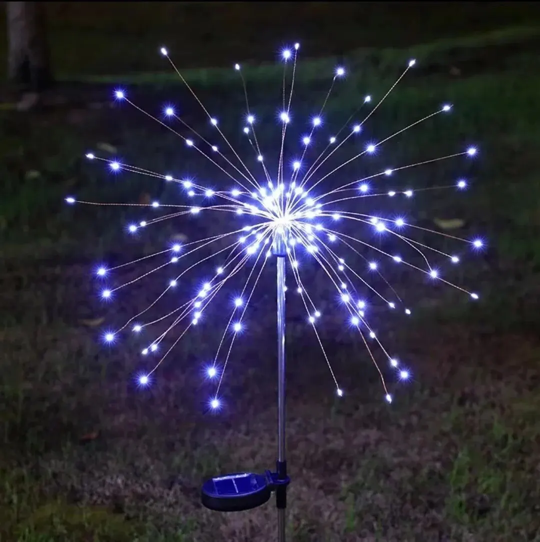 Solar Garden Lights Outdoor, 90 LED Art Firework Lights 2 Pack Waterproof  Solar Lights, Sparklers Yard Decor for Garden Pathway Patio Yard Halloween  Christmas Decorations (Warm White) 