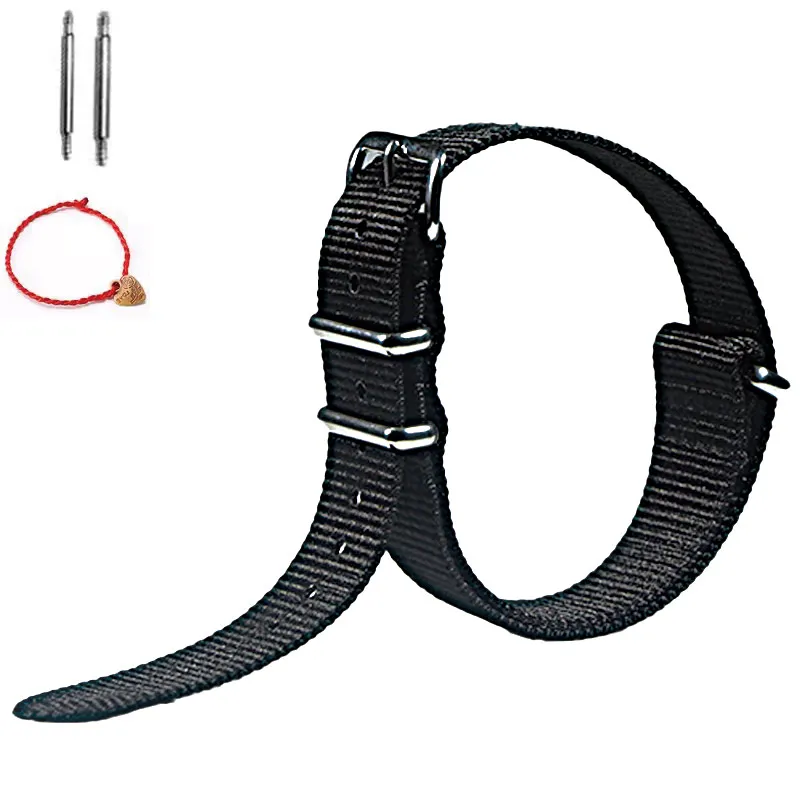 Universal Nylon Canvas Weave Watch Strap - One Piece Loop Wristband
