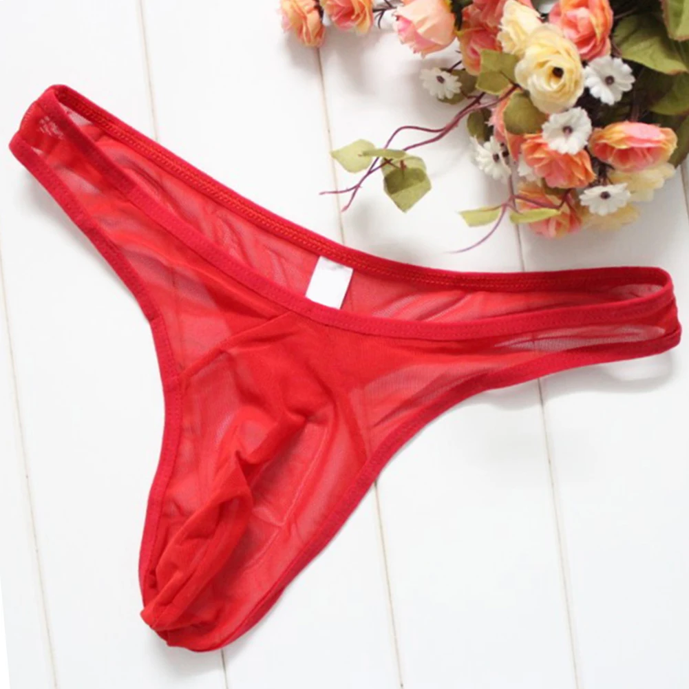 

Мужские однотонные прозрачные трусики-стринги, нижнее белье, сетчатые дышащие трусы, сексуальные выпуклые трусы с Т-образной спинкой, соблазнительное нижнее белье