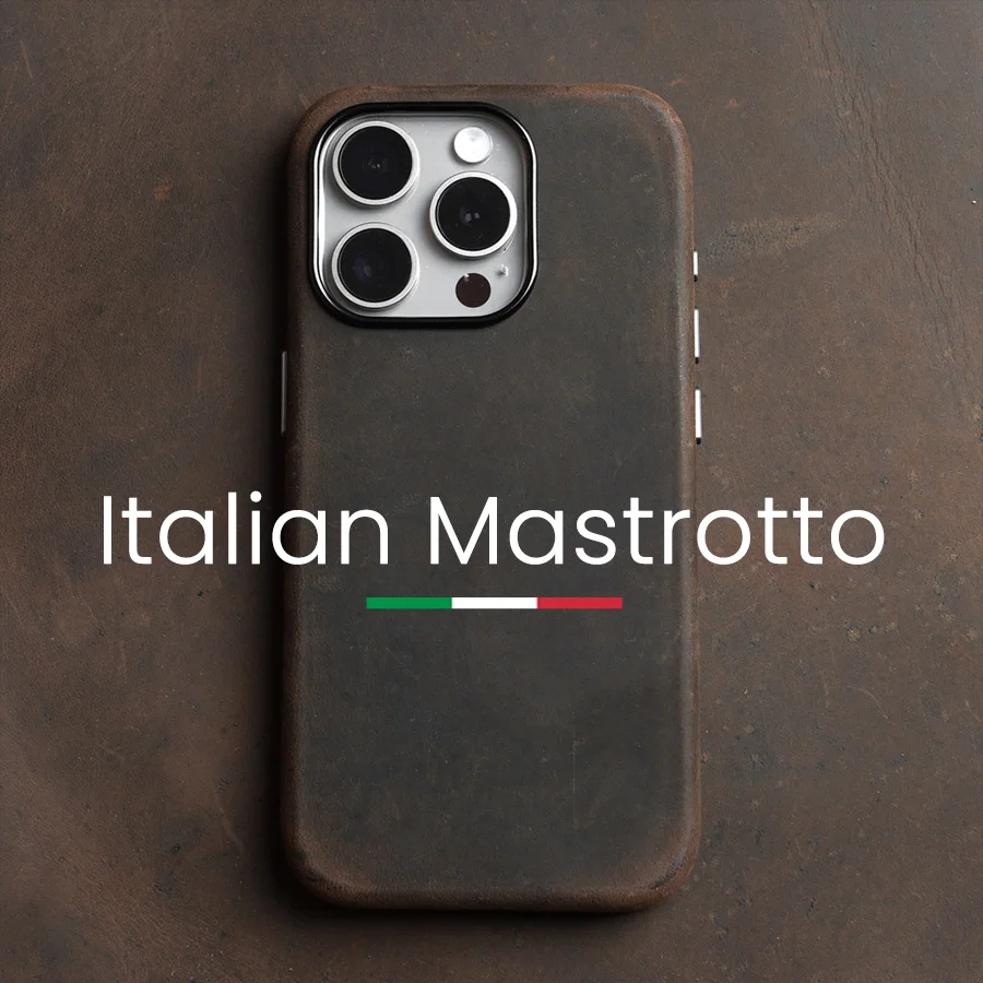 Чехол из натуральной кожи Crazy Horse для iPhone 15 Pro Max