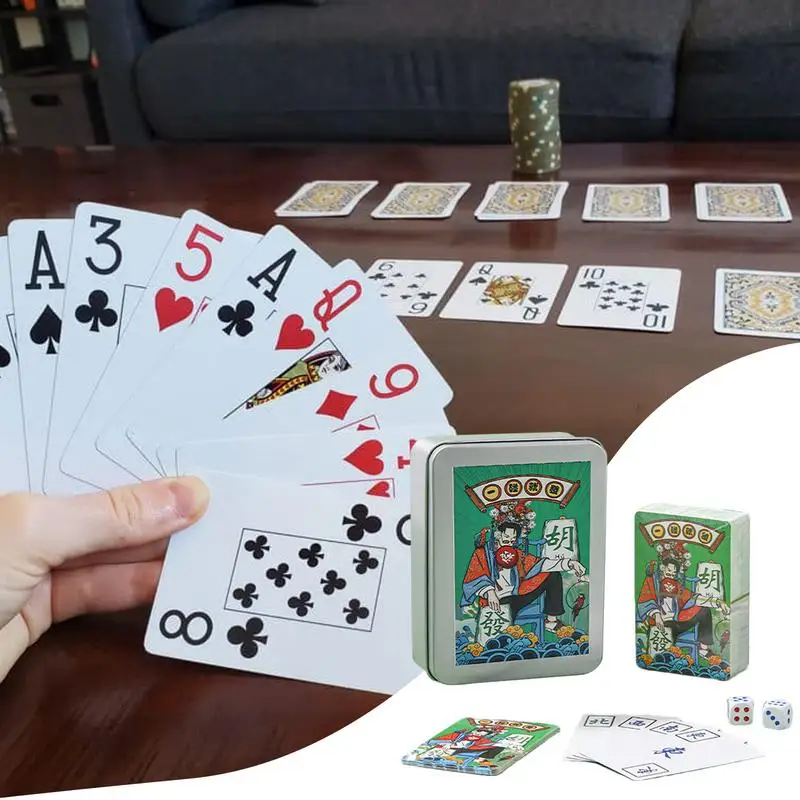 Chinese Mahjong Card Game Waterproof Mah Jong Playing Card Classic Game 144-Card Deck Mahjong Playing Card For Family Gatherings 2