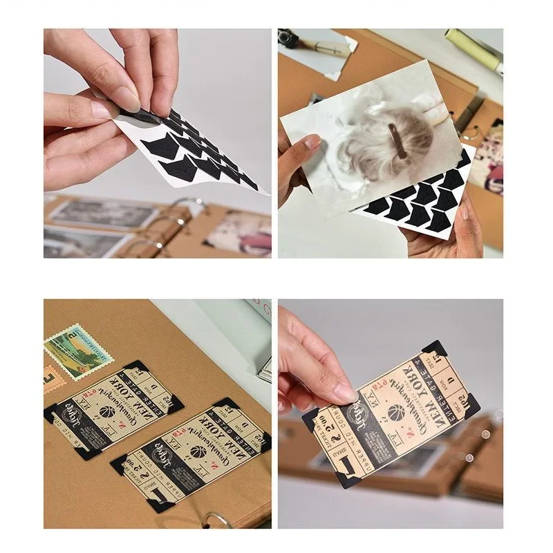 Printer sticker paper printing label sticker 120 Pcs/Lot 5 Sheets DIY Self-Adhesive Vintage Kraft Paper Stickers For Photo Album