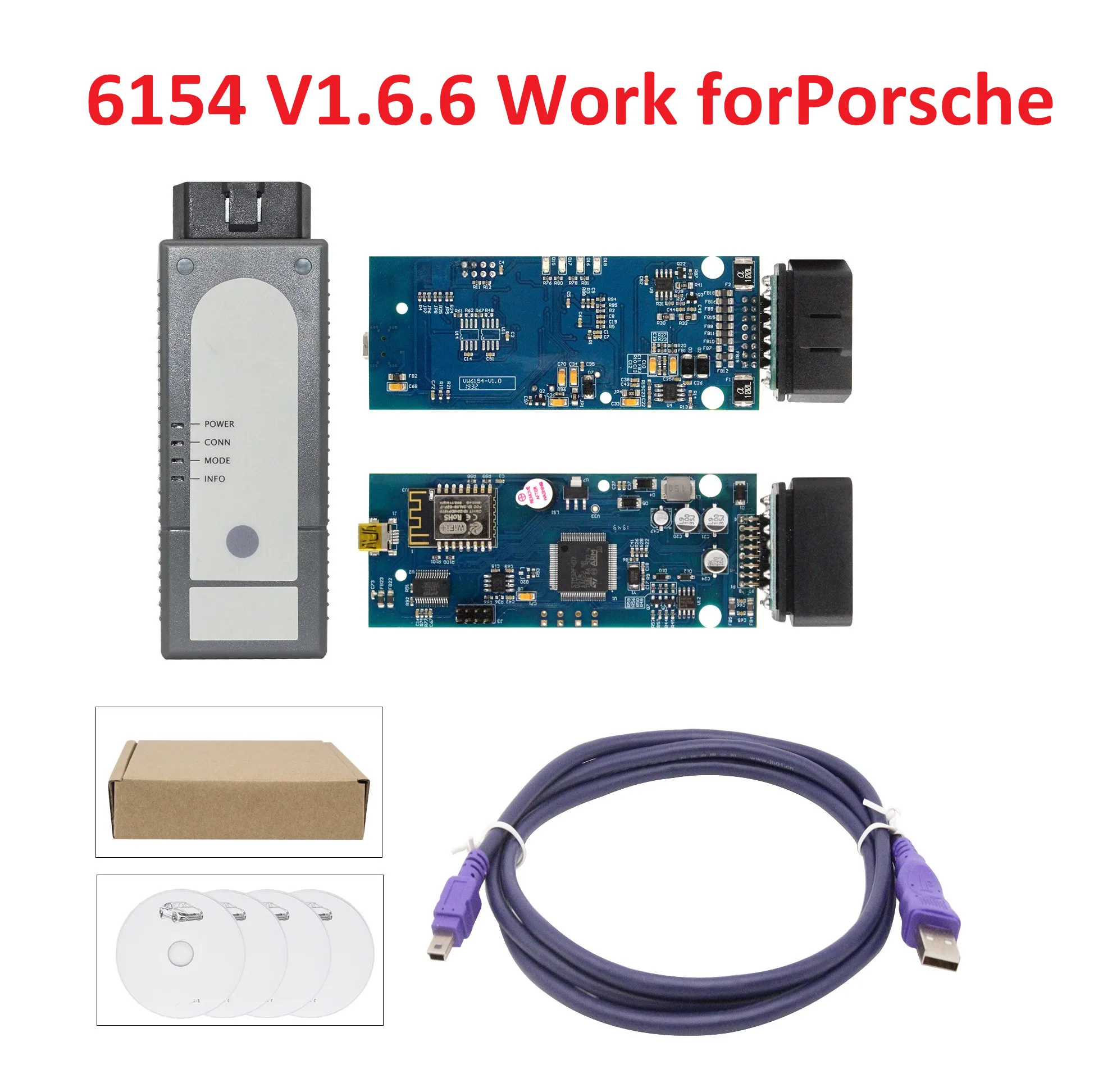 

Автомобильный диагностический сканер 6154 6154A V1.6.6 для VAG, 6154 Wifi 6154 FW V1.8.9 OBD2, программируемый инструмент для porsche