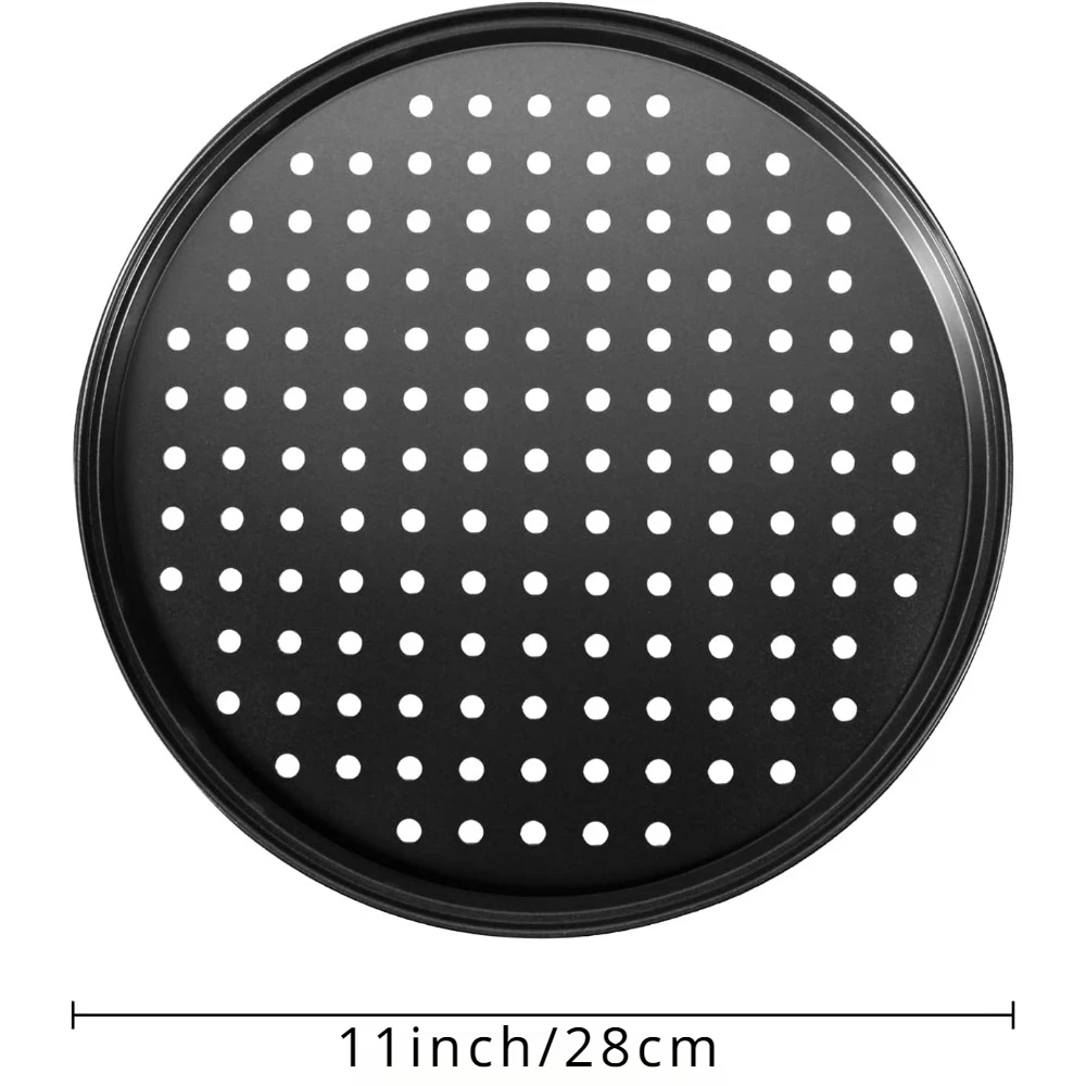 Pizza Pans for Oven Round Pizza Pan with Holes 28cm Tray for Oven Baking Steel Accessories Kitchen Tools 1Pcs pizza bakeware
