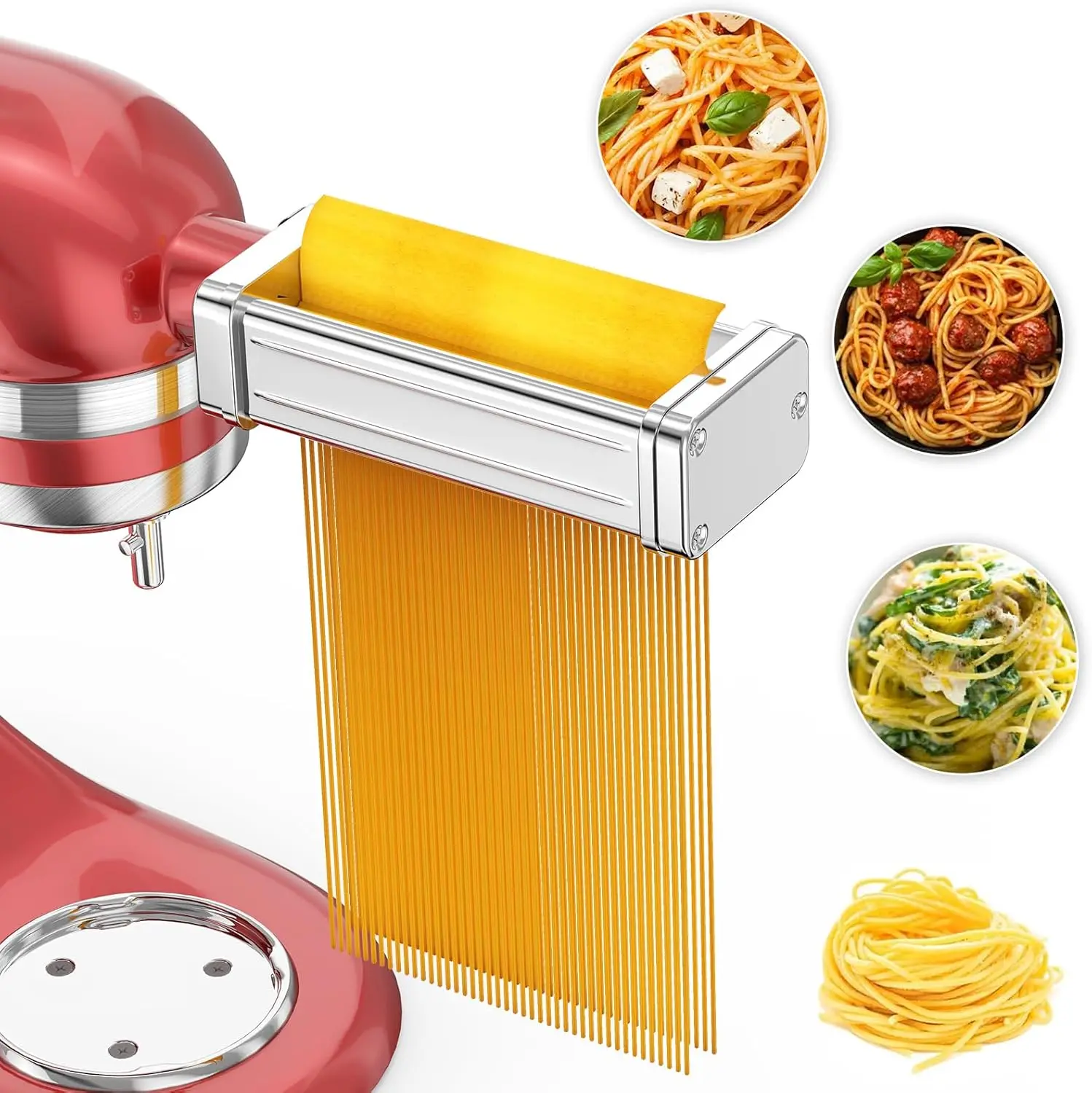 Stand Mixer Spare Parts Food Grade Stainless Steel 3 in 1 Pasta Maker Attachment for Stand Mixer Kitchen- Aid