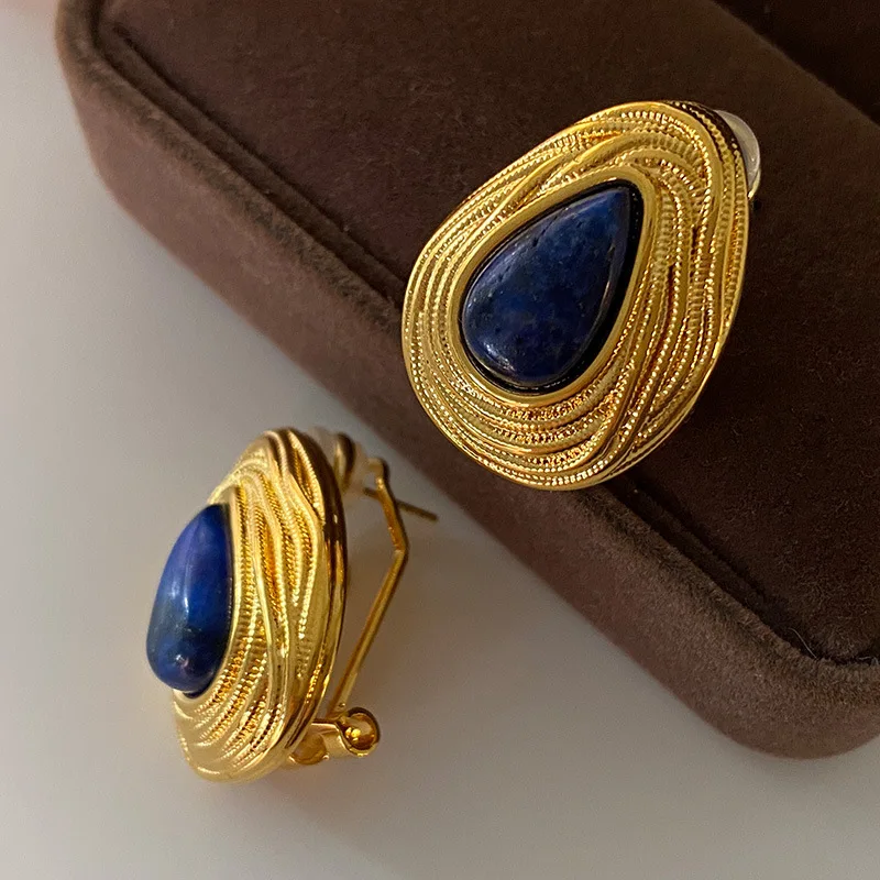 

Tiger's Eye Earrings Women's French Vintage Niche Design Luxury Fine Jewelry