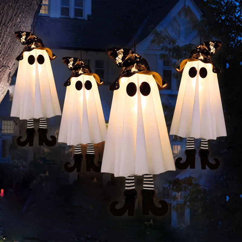 1/2/3pcs Halloween LED Light Up Witch Ghost for Halloween Party Home Indoor Outdoor Yard Decoration Scary Hanging Ornaments Gift