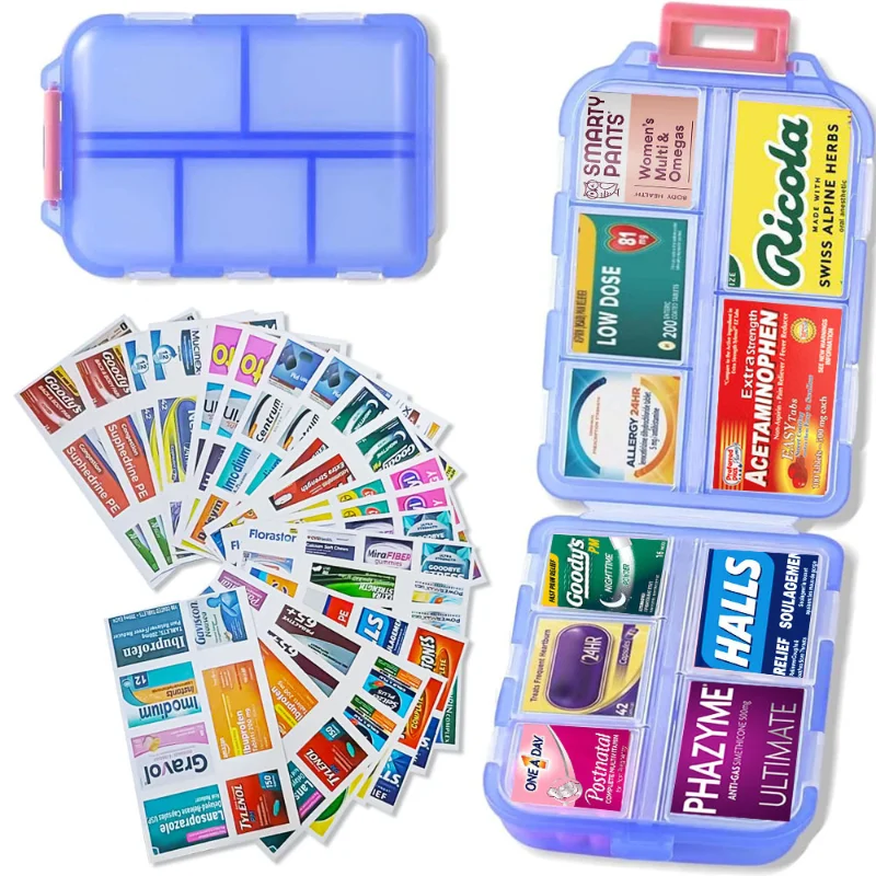 Tcare Travel Pill Organizer Moisture Proof Pills Box for Pocket Purse Daily Pill Case Portable Medicine Vitamin Holder Container