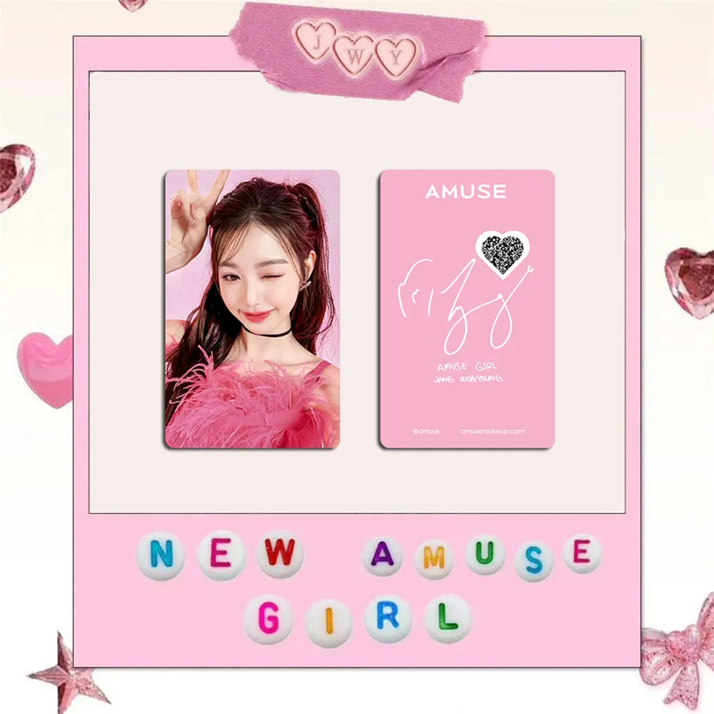 Kpop 4pcs IVE Wonyoung Selfie LOMO Card Double Sided Postcard Photocard Gift Fans Collection