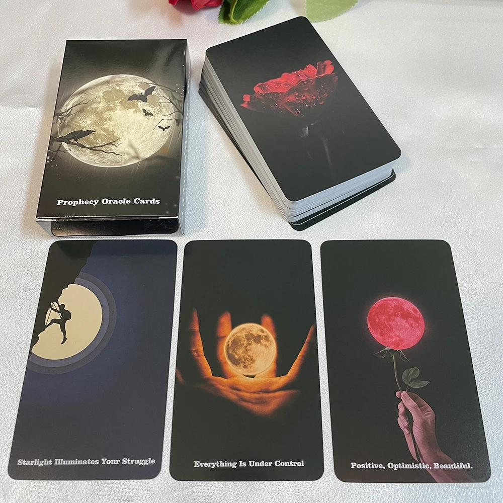 Moon Prophecy Oracle Clarity Cards English Version Tarot Decks Unique Divination Deck 12x7cm 10 pcs full moon postcard greeting cards baby shower finished product paper gifts infant