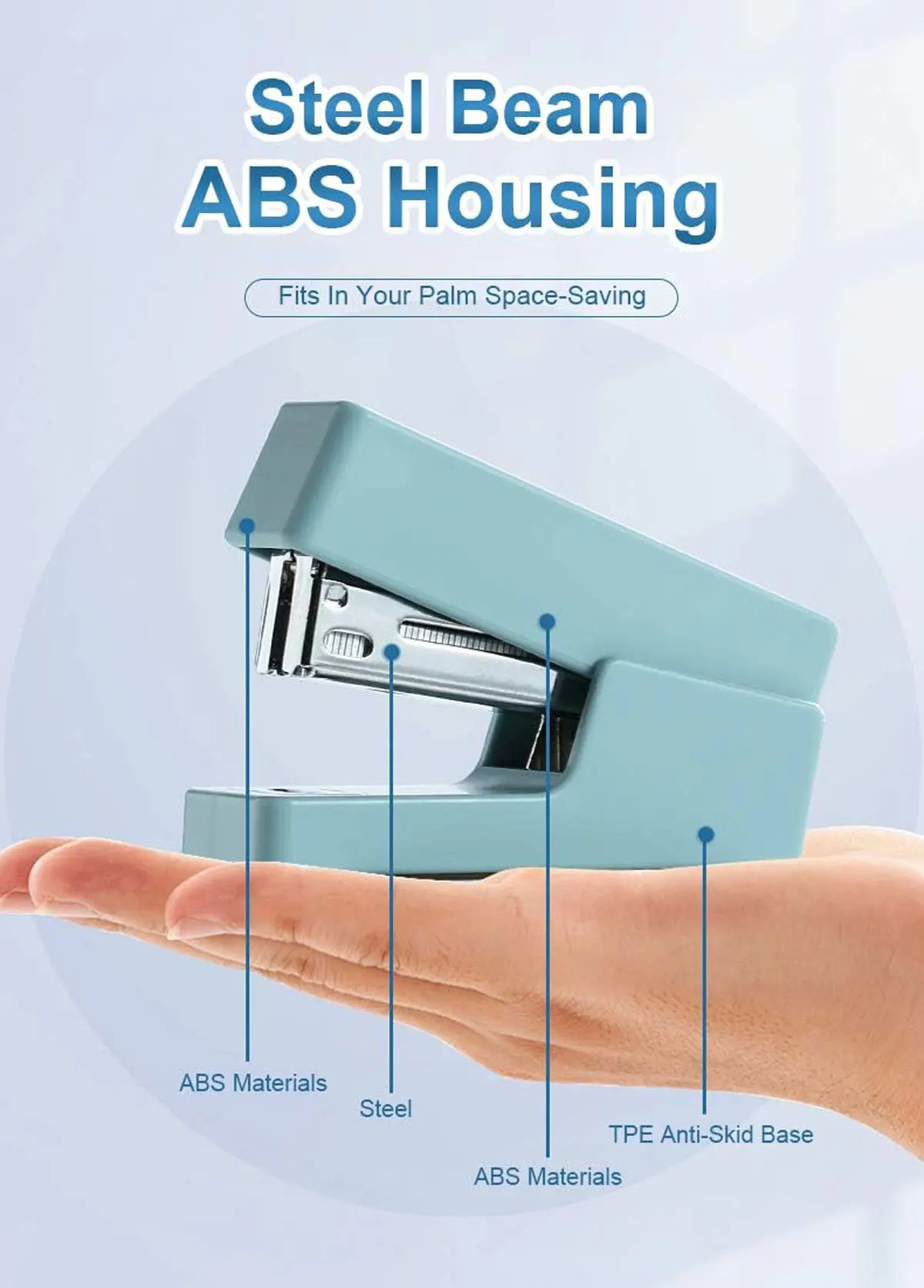 미니 스테이플러, 400개 스테이플이 포함된 데스크탑 스테이플러, 사무실 스테이플러, 잼 프리 데스크탑 오피스 스테이플러