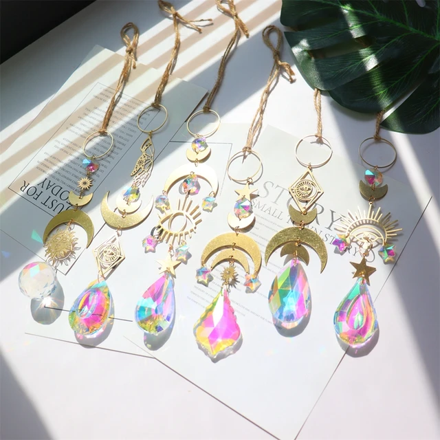 Napfogó Crystal Rainbow Prisma Wind Chimes Devil'S Eye Boszorkány Lógó Dekoráció Kristály Medál Autó Báj Kert - Image 3