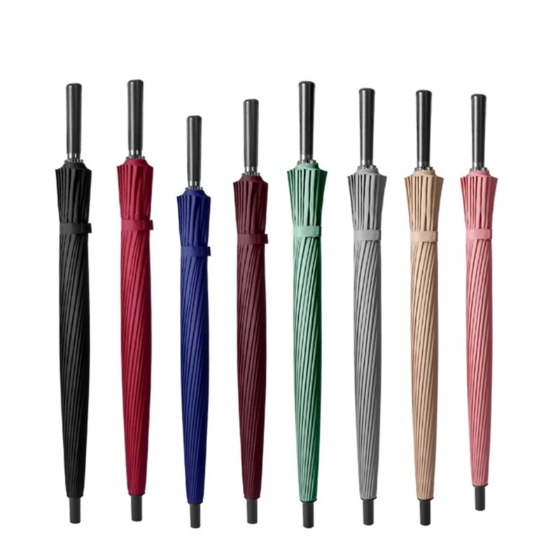 Practical Business Umbrella Large Size 24 Rib Long Handle Umbrella Travel friendly Rain Cover Rain Gear for Protections wind resistant umbrella