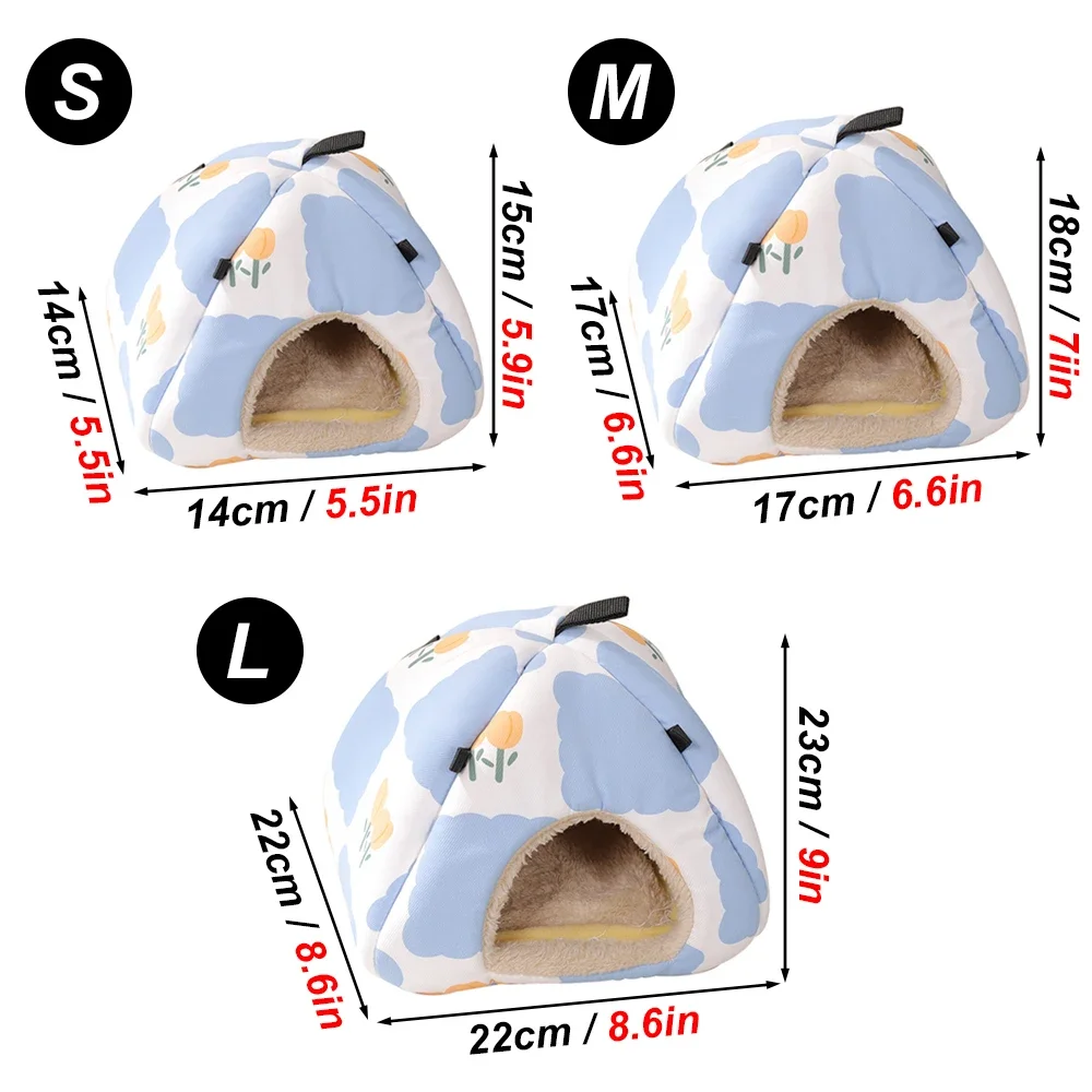 Winter Warm Print Pet Product Small Animal Pet Hamster House Sleeping Bed Cartoon Golden Bear Bird Rabbit Rat Parrot Cotton Nest 5