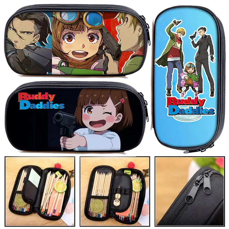 

Anime Buddy Daddies Cosmetic Case Suwa Rei Pencil Bags Kazuki Kurusu Pencil Box Unasaka Miri School Stationary Pencil Box Case