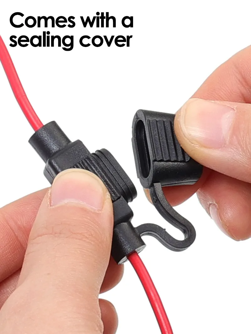 5/10/20 Stück Wasserdichter Auto-Sicherungshalter 12V 30A Mini-Flachsicherungsadapter Spritzwassergeschützte Box für Inline-Trennschalter Sicherungsbuchse – Detail 2