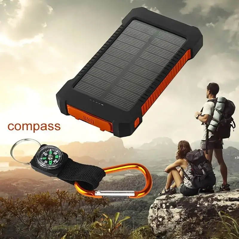 20000mAh Solar Power Bank Batteria di ricambio di grande capacità Ricarica rapida Banche di alimentazione portatili 20000 batterie ausiliarie per esterni - immagine 2