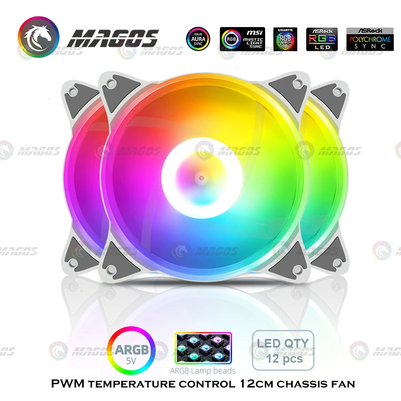 Pwm Ventola Di Raffreddamento 120Mm Controllo Della Temperatura Ventola Del Telaio Computer Desktop 3Pin 5V Argb Sync Cpu Cooler Pc Case Diy Gamer Cab