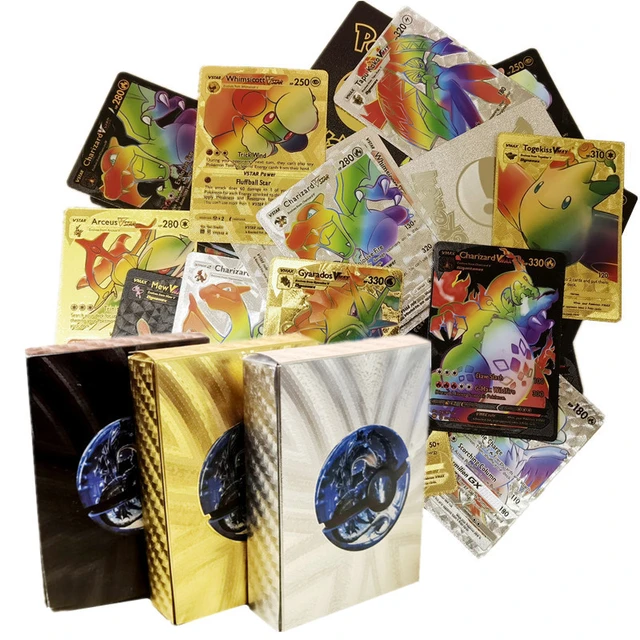 Pokemon Cards Golden Foil Shiny Rainbow Vmax Card Charizard Pikachu  Collection Collection Battle Trainer Card Child Toy Gift - AliExpress