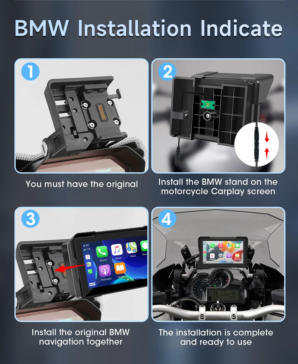 7'' Moto Carplay Screen for BMW R1200GS ADV/R1250GS ADV