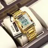 CAREKISO Original LED Men Watch Waterproof Week Calendar Alarm Man Wristwatch Rectangle Stainless Steel Electronic Men's Watches 1