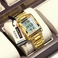 CAREKISO Original LED Men Watch Waterproof Week Calendar Alarm Man Wristwatch Rectangle Stainless Steel Electronic Men's Watches 1