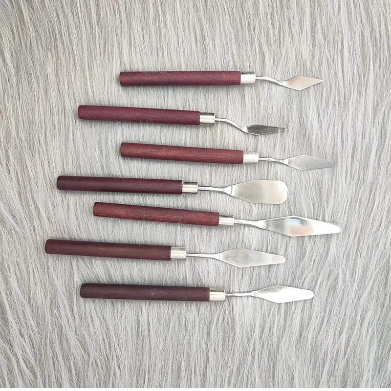 7Pcs/set Spatula Kit Palette Gouache Supplies Oil Painting Knife Fine Arts Painting Tool Set Flexible Blades oil painting knife