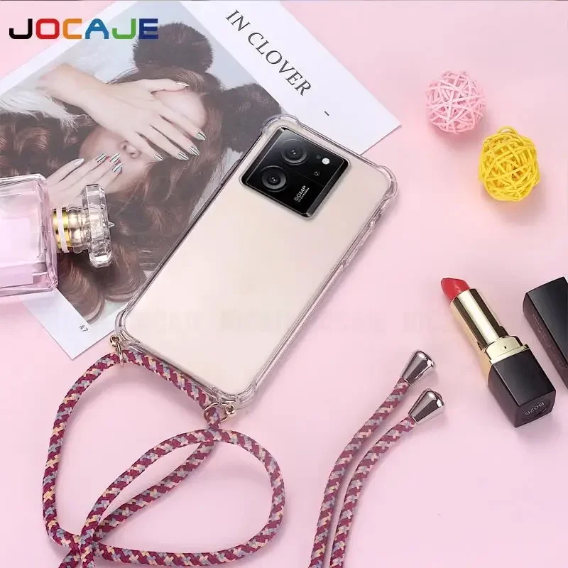 Transparent Shockproof Crossbody Lanyard Case